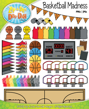 Preview of Basketball Madness Clipart {Zip-A-Dee-Doo-Dah Designs}