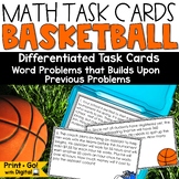 Basketball Math Task Cards Differentiated Fun Summer Schoo