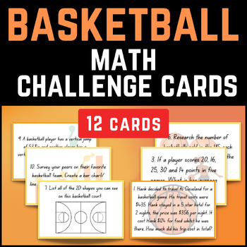 Preview of Basketball Math Challenge Cards | Word Problems | Early Finisher