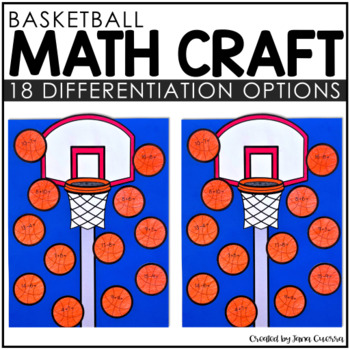 Preview of Basketball Math Craft | March Math Madness Activities