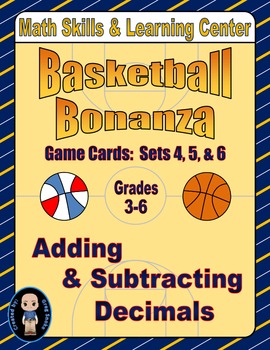 Preview of Basketball Bonanza Game Cards (Add & Subtract Decimals) Sets 4-5-6