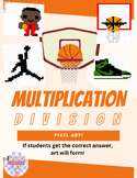 Basketball Multiplication and Division Pixel Art