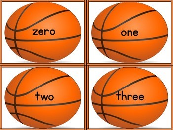 Basketball Number Word Flash Cards Zero To One Hundred by My Kinder Garden