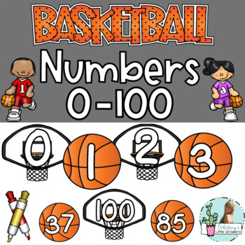 Preview of Basketball Numbers 0-100! Count, Trace, and Write. Sports