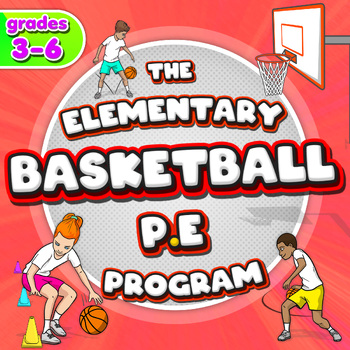 Preview of Basketball PE lessons - Gym Unit with plans, drills, skills & games - grades 3-6