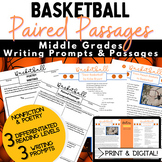 Basketball Paired Passages and Writing Prompts - Middle Gr