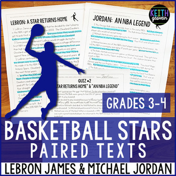 Preview of Basketball Paired Texts: LeBron James and Michael Jordan (Grades 3-4)
