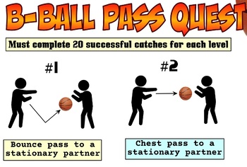 Preview of PE Basketball Pass Quest Skill Progression - 9 Levels!