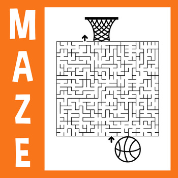 Basketball - Printable Maze Worksheet by structureofdreams | TPT