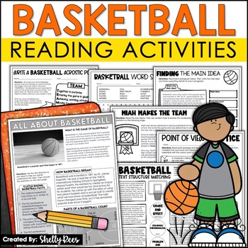 Preview of Basketball Reading Comprehension Passages Word Search Activities March Madness