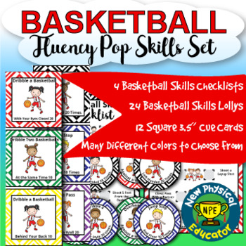 Preview of Basketball Skills "Lollipop" Fluency Set for Physical Education Elementary