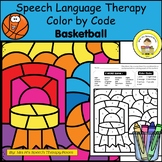Basketball Speech Therapy Color By Number Grab and Go Activity