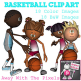 Basketball Sport Action Clip Art Set - 18 Clipart images