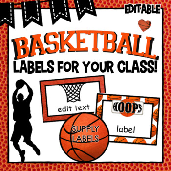 Preview of Basketball/Sports Labels | Editable | Basketball/Sports Theme