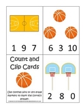 Basketball Sports themed Count and Clip Cards preschool ed