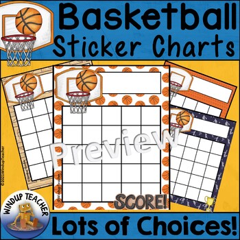 Preview of Basketball Sticker Reward Charts