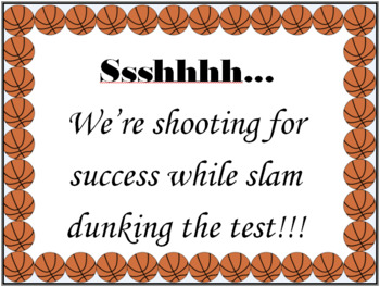 Preview of Basketball Testing Sign