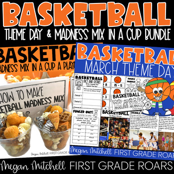 Preview of Basketball Theme Day & Basketball Madness Snack Activity Bundle March Playoffs