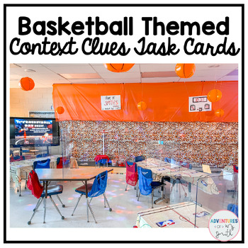 Preview of Basketball Themed Context Clues Task Cards
