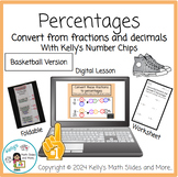 Basketball-Themed Fractions to Decimals to Percentages - D