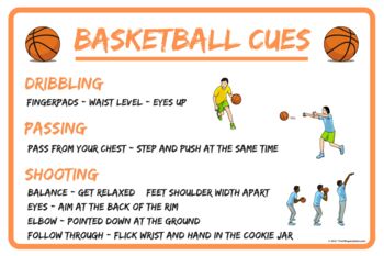 Preview of Basketball Unit Skill Cues Poster | Printable Digital Download |