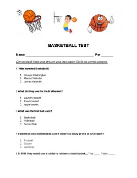 Preview of Basketball Unit Test
