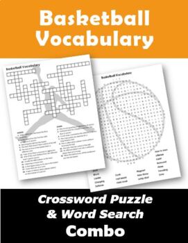 Basketball Vocabulary Crossword Puzzle and Word Search Combo | TpT