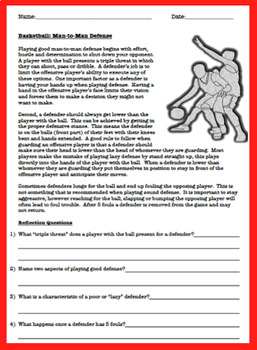 basketball worksheets reading and reflection questions tpt