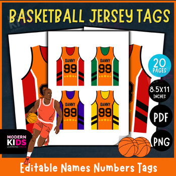 8 Basketball Jersey Tags With Editable Names Numbers and -  Sweden