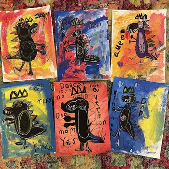 Preview of Basquiat Dinosaur Art Lesson