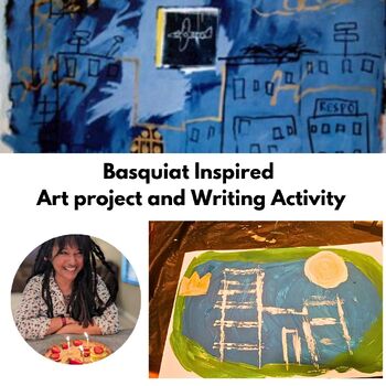 Preview of Basquiat Inspired Art Lesson 2 Buildings Teach Grades K-6 Art History Project