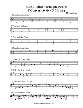 Preview of Bass Clarinet - Technique Packet