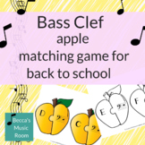 Bass Clef Apple Matching Game for Back to School or Fall M