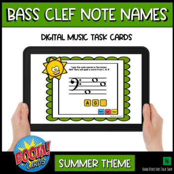 Preview of Bass Clef BOOM Cards - Digital and Interactive Music Theory Games