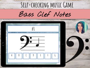 Preview of Bass Clef | Digital Self-checking (Boom) Game