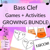 Bass Clef Games and Activities GROWING BUNDLE