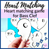 Bass Clef Heart Matching Game for Music Centers