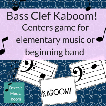 Preview of Bass Clef Kaboom for Elementary Music Centers