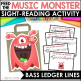 Bass Clef Ledger Lines Game - Feed the Music Monster Piano