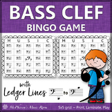 Bass Clef Music Bingo Game with Ledger Lines