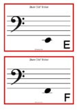 Bass Clef Musical Note Mini Poster Set/Flash Cards