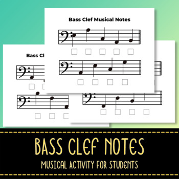 Preview of Bass Clef Musical Notes - Music Theory Class - Music Reading Learning Method