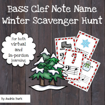 Preview of Bass Clef Winter Scavenger Hunt: Digital and Printable