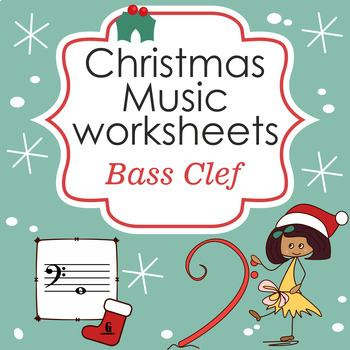 Preview of Bass Clef Note Name Worksheets for Christmas