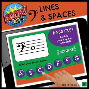Preview of Bass Clef Note Names: Lines & Spaces - Digital, Interactive Music Theory Game