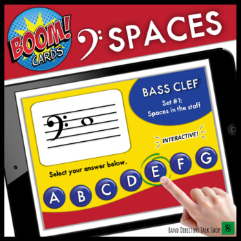 Preview of Bass Clef Note Names: Spaces - Digital, Interactive Music Theory Game