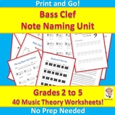 Bass Clef Note Naming Unit - Grades 2 to 5