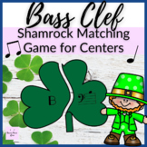 Bass Clef Shamrock Matching Game for Music Centers for Spring