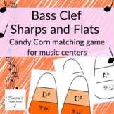 Bass Clef Sharps and Flats Candy Corn Matching Game for Fa