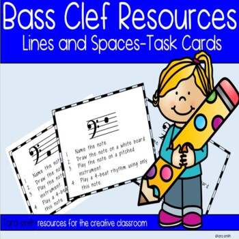 Preview of Bass Clef Task Cards
